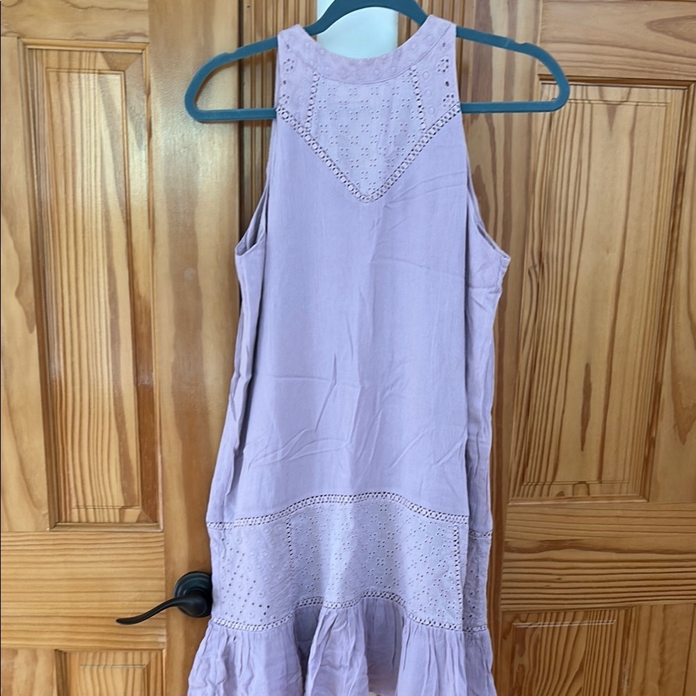 Blue Rain Lavender Purple Halter Sundress